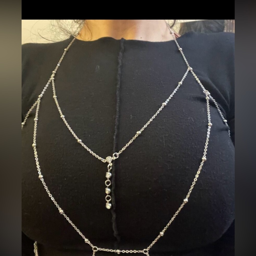 1pc Exquisite Rhinestone & Bead Decor Body Chain For Women For Spring - Picture 12 of 15
